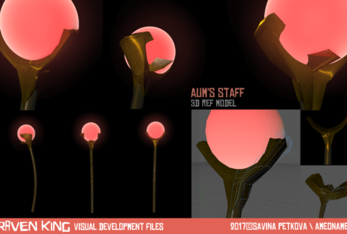 3D ref model of Aum's staff (done in C4D)